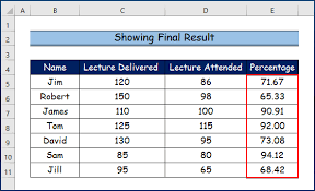 how to calculate attendance percene