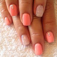 #coral nails #almond nails #stiletto nails #coral #mc. Coral Nails Countessnails Coral Nails With Design Peach Nails Coral Nails