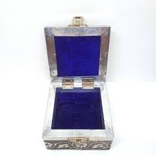 jewelry box hammered metal velvet