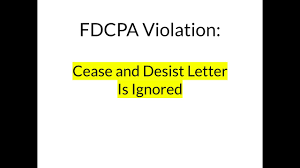 fdcpa violation cease and desist letter