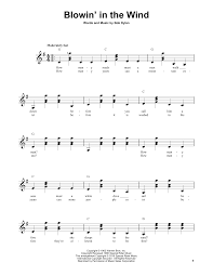 Blowin In The Wind Easy Guitar Print Sheet Music Now