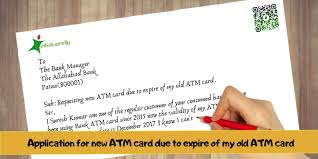 application for new atm card due to