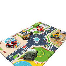 city road design kids play mat and rug