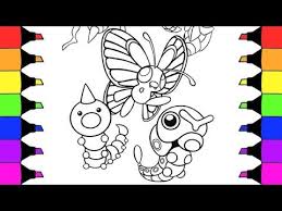 These printable caterpie coloring sheet available to download, you could use it for coloring with you could download the images of caterpie coloring pages by right click on it, and then use the save. Coloring Pages Pokemon Caterpie Butterfree And Beedrill I Fun Colouring Videos For Kids Youtube