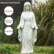 Ivory Mgo Virgin Mary Garden Statue