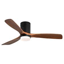 aisword 52 in integrated led indoor modern walnut 3 blades ceiling fan