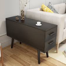 Brown Rectangle End Table With Drawers