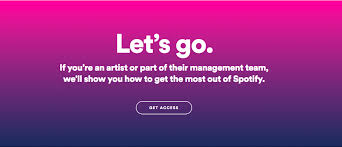 To start, head over to artists.spotify.com and then click on get access. Spotify For Artists Profile Guide Spinnup