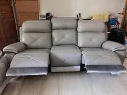 grey leather recliner sofa 3 2