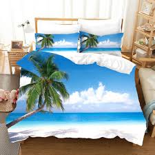 seaside beach palm tree duvet cover