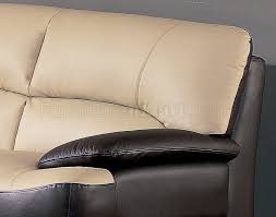 Two Tone Full Bonded Leather Modern Sofa