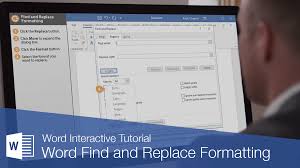word find and replace formatting