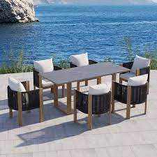 7 Pieces Modern Outdoor Dining Set With