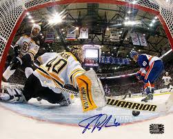 Charlie coyle (boston bruins) with a goal vs. Tuukka Rask Boston Bruins Signed Autographed Net Cam Save Vs Islanders 8x10 At Amazon S Sports Collectibles Store