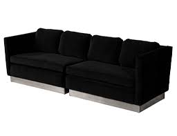 mid century modern black velvet lounge