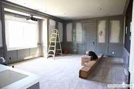 Theatre Room With Grey Paint And