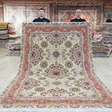 traditional wool silk rug hand knotted
