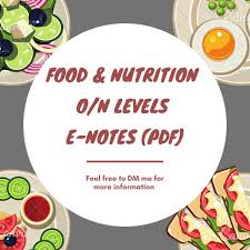 food nutrition o n level study notes