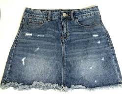 Gap 1969 Denim Mini Skirt Girls Sz 12 Blue Jean Destroyed