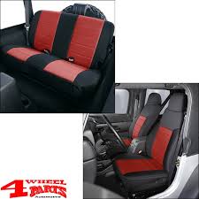 Seat Covers Set Neoprene Black Red