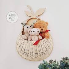 Pear Shaped Rattan Wall Basket Toy