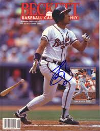 A strong young team around him. David Justice Autographed Atlanta Braves 1991 Beckett Baseball Magazine Cover Autographsforsale Com