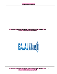A Study Awarness Of Custmor Bajaj Allianz Life Insurance Co Ltd
