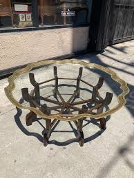 Mid Century Brass Tray Top Coffee Table