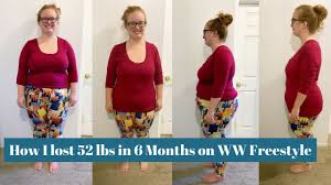 lost 53 lbs in 6 months on ww freestyle