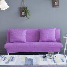 purple armless sofa bed cover