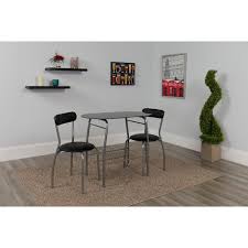Carnegy Avenue 3 Piece Black Glass Dining Table And Chair Sets