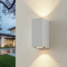 elc lanso led outdoor wall light white