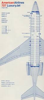 Vintage Airline Seat Map American Airlines Boeing 727 100