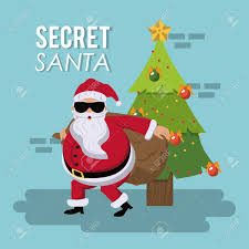Secret Santa Cartoon Icon