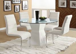 Mauna White Dining Table W 4 White Side
