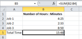 adding and subtracting time in excel