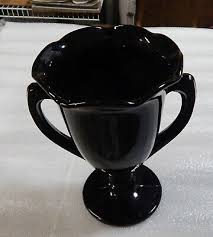 Black Amethyst Vase Handles Art Deco