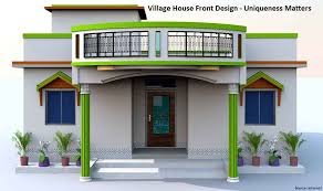 village house front design modern
