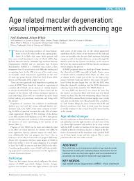 Pdf Age Related Macular Degeneration Visual Impairment