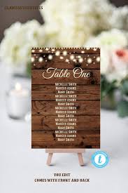 Wedding Seating Chart Template Personalized Wedding Seating Chart Rustic Wedding Seating Chart You Edit Rustic Seating Chart Template