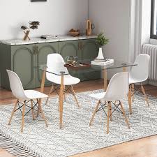 5 Pieces Rectangle Dining Table Set