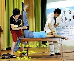 Image result for Helping to press legs of the one doing Lajin