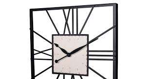 Antique Square Wrought Iron Wall Clock
