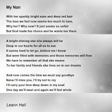 my nan my nan poem by leann hall