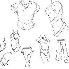 Learn how to draw anime clothing pictures using these outlines or print just for coloring. T Shirts Drawing Anime Clothes Anime Drawings Manga Drawing