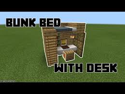 a bunk bed with desk minecraft mcpe