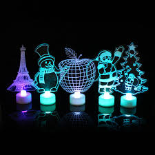 Santa Claus Multi Color Led Light Clear Acrylic Christmas Tree Mood Lamp Christmas Decoration Toys Sale Banggood Com