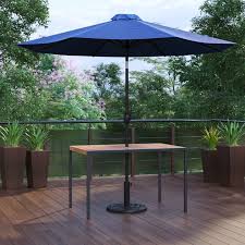 Square Synthetic Teak Patio Table