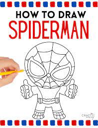 how to draw spiderman for kids crafty