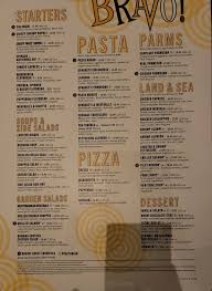 menu at bravo italian kitchen pub
